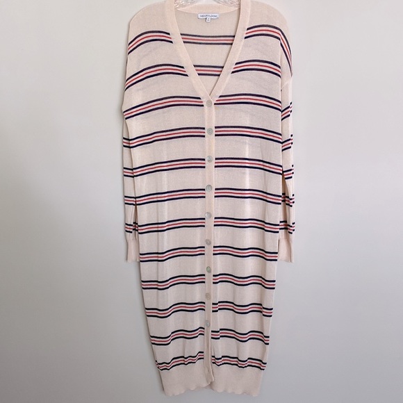 Anthro Heartloom Striped Long Duster Cardigan Small - Picture 4 of 7